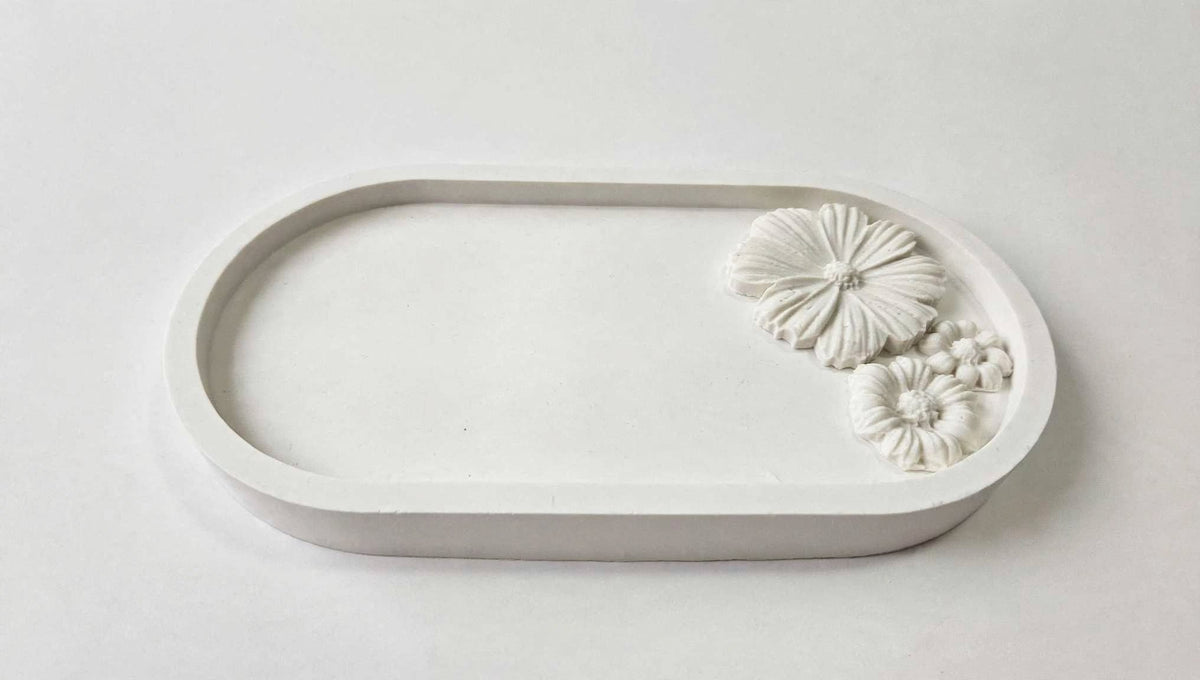 Floral Decal Trinket Tray