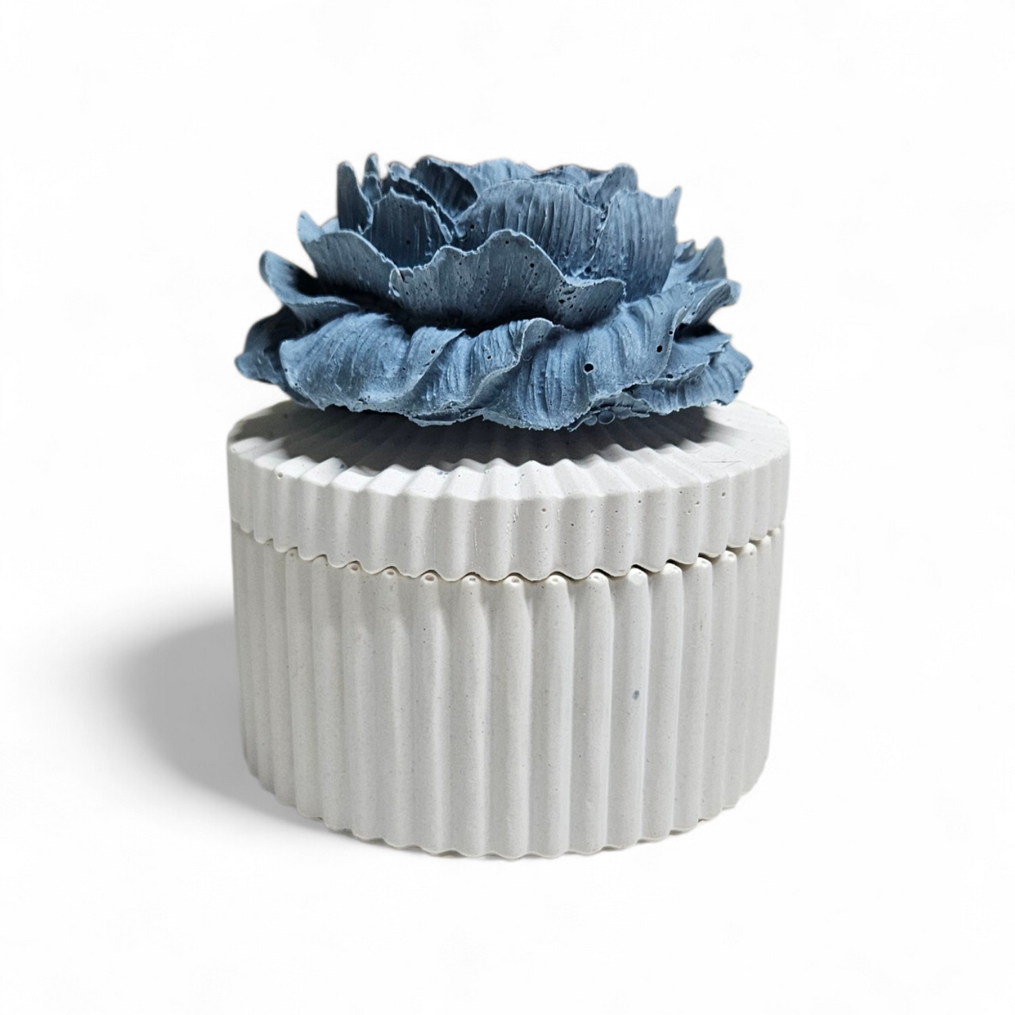 Striped Vessel with Peony Diffuser Lid