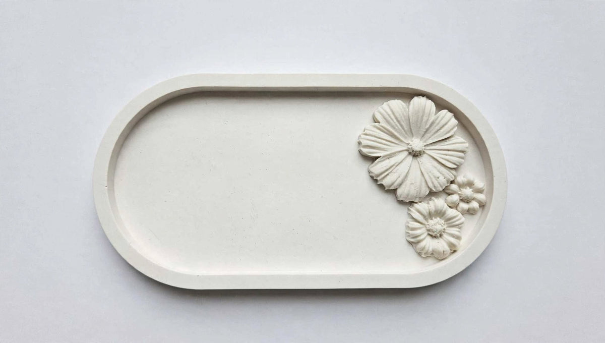 Floral Decal Trinket Tray