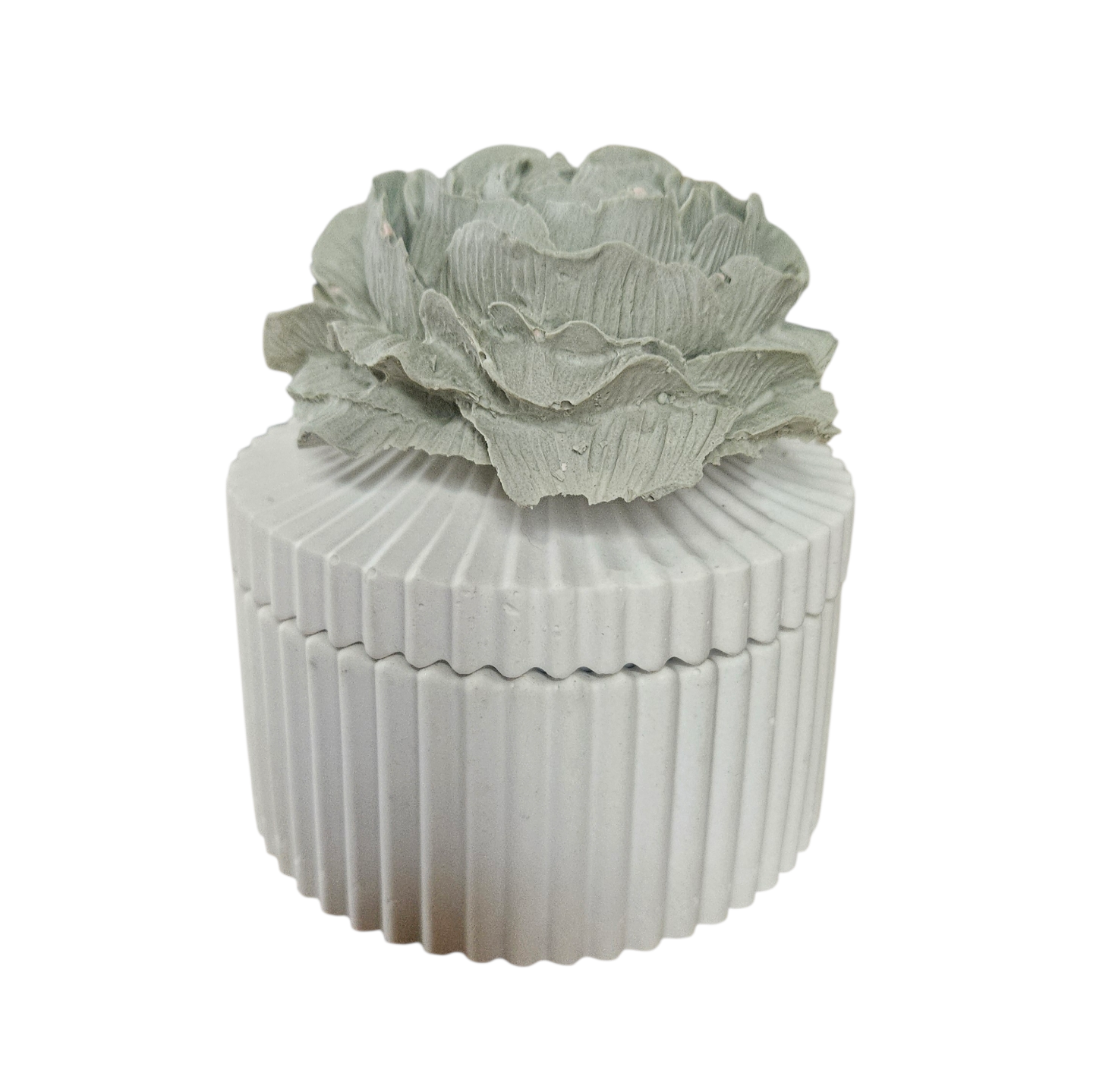 Striped Vessel with Peony Diffuser Lid